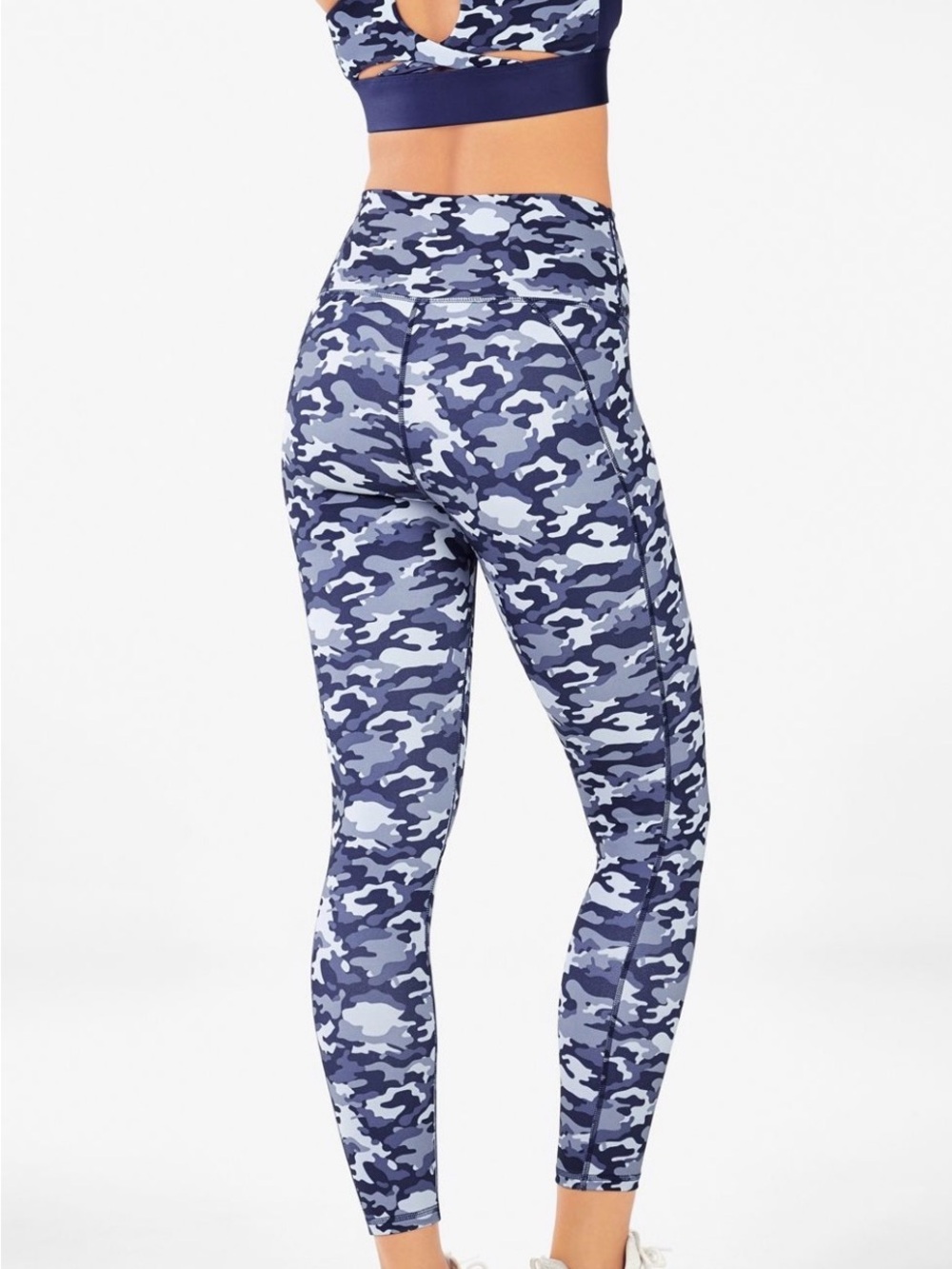 Fabletics Define Power Hold Blue Camo High-Waist Leggings